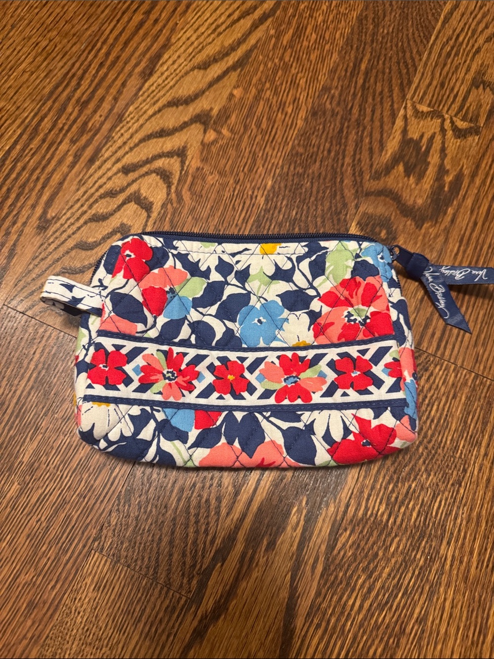 Vera Bradley Floral Quilted Cosmetic Pouch - Navy, Red, Blue, White, Green